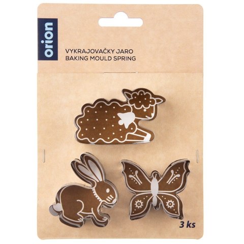 Wykrawacze do ciastek stalowe zajączek motyl baranek 3 szt. ORION 132607