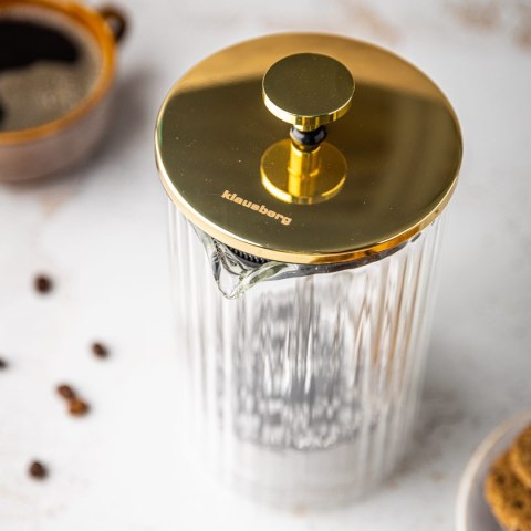 ZAPARZACZ DO KAWY HERBATY SZKLANY 1000ML FRENCH PRESS KLAUSBERG KB-7761 ZŁOTY