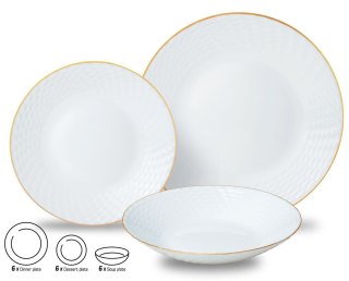 ZASTAWA STOŁOWA SERWIS KOMPLET TALERZY 18 ELE. NA 6 OSÓB KINGHOFF KH-1876