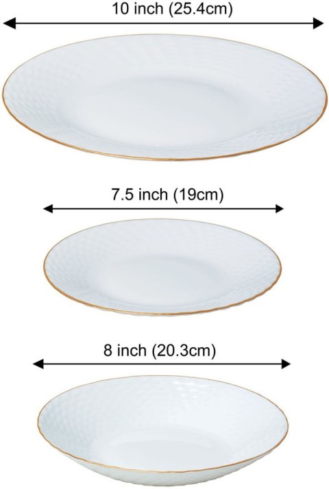 ZASTAWA STOŁOWA SERWIS KOMPLET TALERZY 18 ELE. NA 6 OSÓB KINGHOFF KH-1876