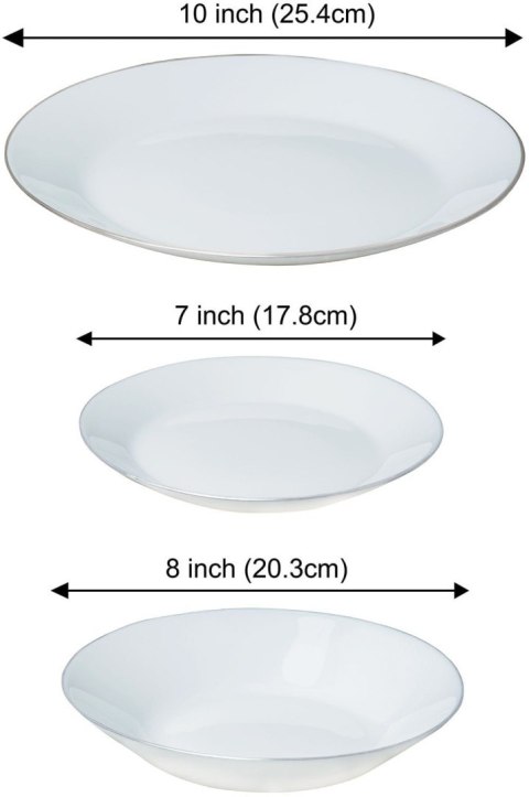 ZASTAWA STOŁOWA SERWIS KOMPLET TALERZY 18 ELE. NA 6 OSÓB KINGHOFF KH-1877