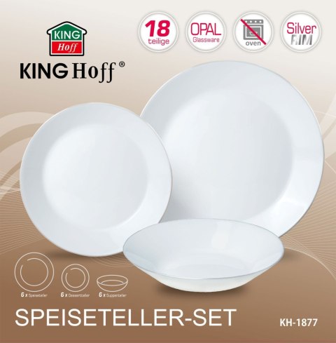 ZASTAWA STOŁOWA SERWIS KOMPLET TALERZY 18 ELE. NA 6 OSÓB KINGHOFF KH-1877