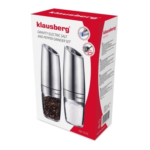 ZESTAW 2 ELEKTR. MŁYNKÓW DO SOLI I PIEPRZU GRAWITACYJNE KLAUSBERG KB-7575