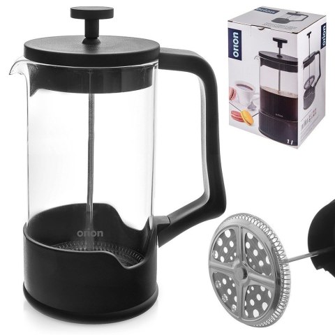 Zaparzacz szklany do herbaty kawy FRENCH PRESS tłokowy 1L ORION 156016