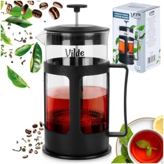 Zaparzacz szklany do herbaty kawy FRENCH PRESS tłokowy 1L VILDE 259672