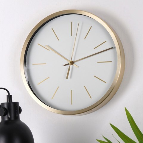 Zegar ścienny na ścianę biały złoty 25cm VILDE 569933-B