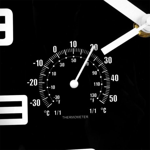 Zegar ścienny na ścianę czarny z termometrem higrometrem 25cm VILDE 569613-C