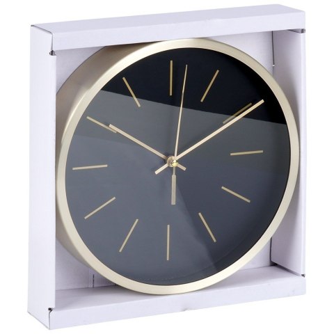 Zegar ścienny na ścianę czarny złoty 25cm VILDE 569933-C
