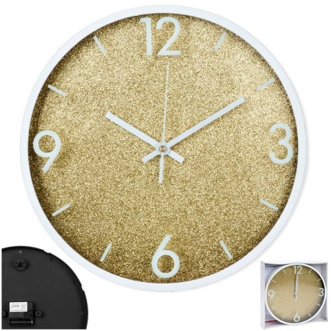 Zegar ścienny na ścianę złoty biały 29.5cm VILDE 568130