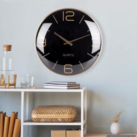 Zegar ścienny na ścianę złoty czarny 30cm VILDE 569610-C