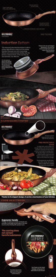 ZESTAW 2 PATELNI GRANITOWYCH 22/26CM BERLINGER HAUS METALLIC LINE ROSE GOLD BH-1611-N