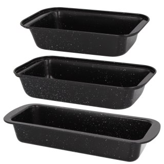 ZESTAW 3 BLACH DO PIECZENIA Z MARMURKOWĄ POWŁOKĄ 35/30/25 X13X6CM BRUNBESTE BB-2556