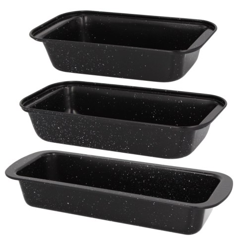 ZESTAW 3 BLACH DO PIECZENIA Z MARMURKOWĄ POWŁOKĄ 35/30/25 X13X6CM BRUNBESTE BB-2556