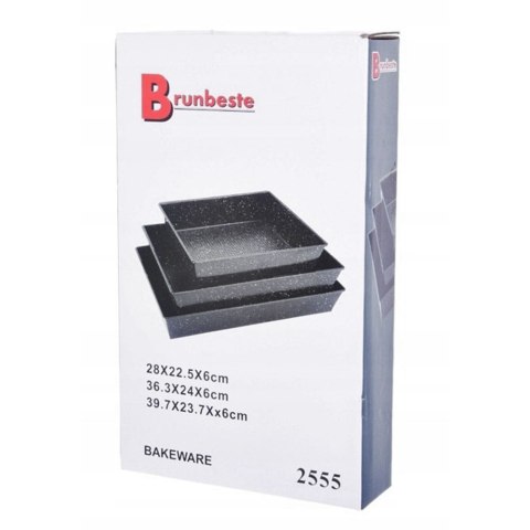 ZESTAW 3 FORM BLACH DO PIECZENIA NON-STICK BRUNBESTE BB-2555