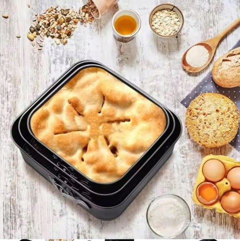 ZESTAW 3 FORM TORTOWNIC BLASZANYCH NON-STICK 24/26/28CM BRUNBESTE BB-2549