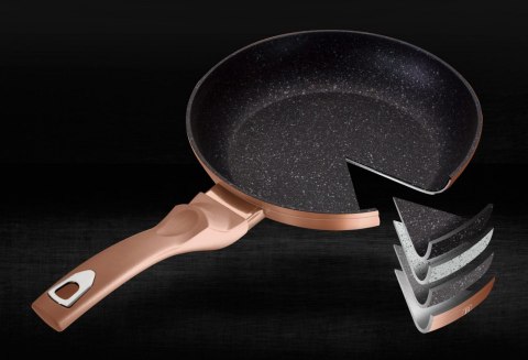 ZESTAW 3 PATELNI GRANITOWYCH 20/24/28CM BERLINGER HAUS METALLIC LINE ROSE GOLD BH-1279-NF