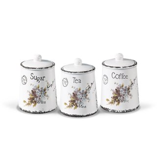 ZESTAW 3 POJEMNIKÓW CERAMICZNYCH NA KAWĘ, HERBATĘ I CUKIER MAESTRO MR-20049-03CS