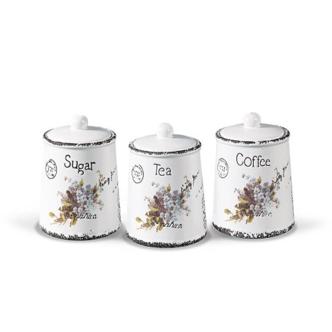 ZESTAW 3 POJEMNIKÓW CERAMICZNYCH NA KAWĘ, HERBATĘ I CUKIER MAESTRO MR-20049-03CS