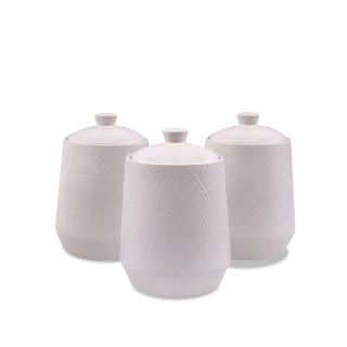 ZESTAW 3 POJEMNIKÓW CERAMICZNYCH NA KAWĘ HERBATĘ I CUKIER MAESTRO WHITE MR-20002-03CS