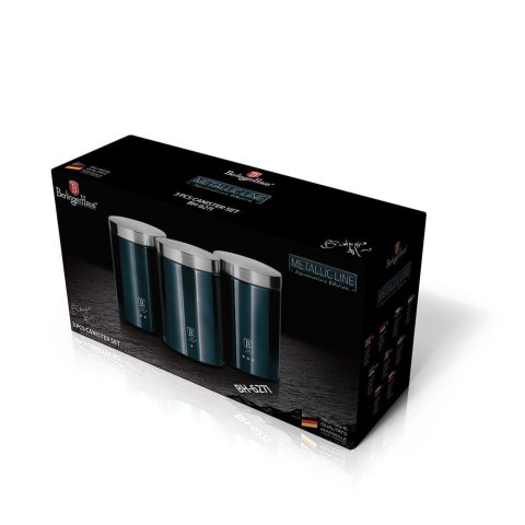 ZESTAW 3 POJEMNIKÓW KUCHENNYCH BERLINGER HAUS AQUAMARINE METALLIC LINE BH-6271