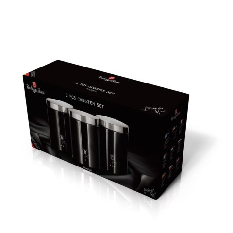 ZESTAW 3 POJEMNIKÓW KUCHENNYCH BERLINGER HAUS BLACK SILVER BH-6296