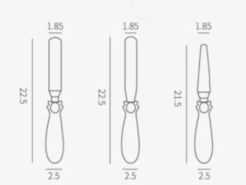 ZESTAW 3 SZPATUŁEK DO DEKORACJI WYROBÓW CUKIERNICZYCH BRUNBESTE BB-1693