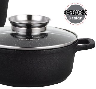 ZESTAW 4 GARNKÓW GRANITOWYCH 1.3/1.3/2.3 /4.5L (12 ele.) KLAUSBERG CRACK DESIGN KB-7360