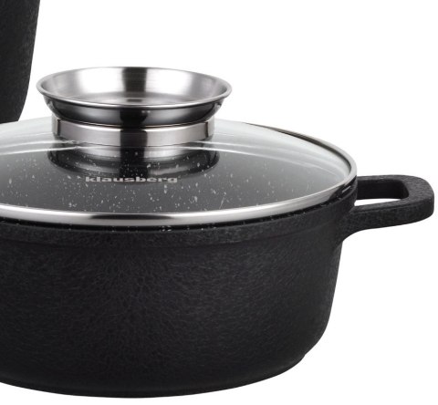 ZESTAW 4 GARNKÓW GRANITOWYCH 1.3/1.3/2.3 /4.5L (12 ele.) KLAUSBERG CRACK DESIGN KB-7360