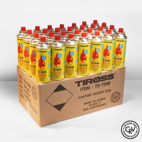 ZESTAW 4 GAZÓW / NABOJE GAZOWE / PRZECIWYBUCHOWY SYSTEM CRV / KARTUSZ 227g / TYP MSF-1a TIROSS TS-700B-4