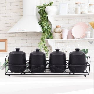 ZESTAW 4 POJEMNIKÓW NA PRZYPRAWY MAESTRO BLACK MR-20001-04CS