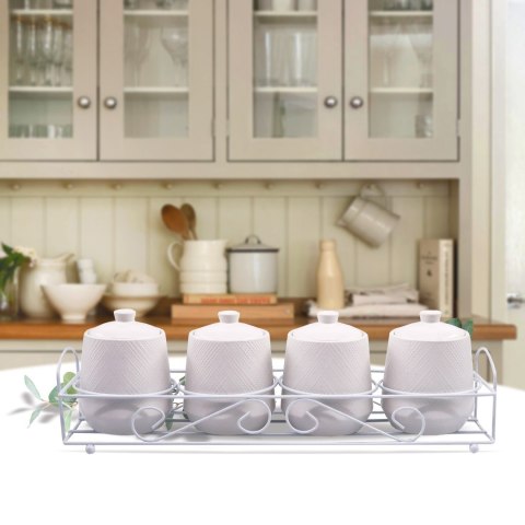 ZESTAW 4 POJEMNIKÓW NA PRZYPRAWY MAESTRO WHITE MR-20002-04CS