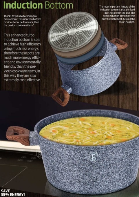 ZESTAW 5 EL. 2 GARNKI Z PATELNIĄ 24CM BERLINGER HAUS FOREST LINE BH-7060