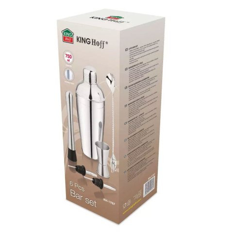 ZESTAW BARMAŃSKI DO KOKTAJLI 6 EL. SHAKER KINGHOFF KH-1707