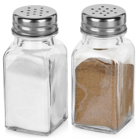 ZESTAW DO SOLI I PIEPRZU 2-ELE SOLNICZKA + PIEPRZNICZKA SZKLANA 80ML VILDE 229152