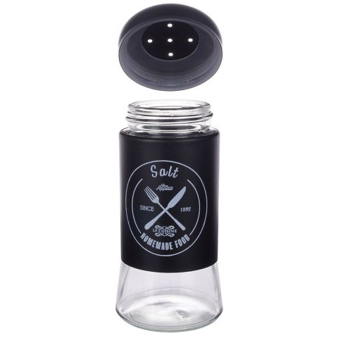 ZESTAW DO SOLI I PIEPRZU 2-ELE SOLNICZKA + PIEPRZNICZKA SZKLANA CZARNA VILDE 152334