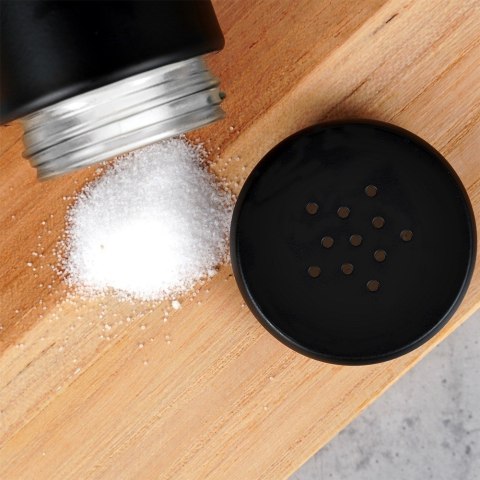 ZESTAW DO SOLI I PIEPRZU 2-ELE SOLNICZKA + PIEPRZNICZKA SZKLANA CZARNA VILDE 229129