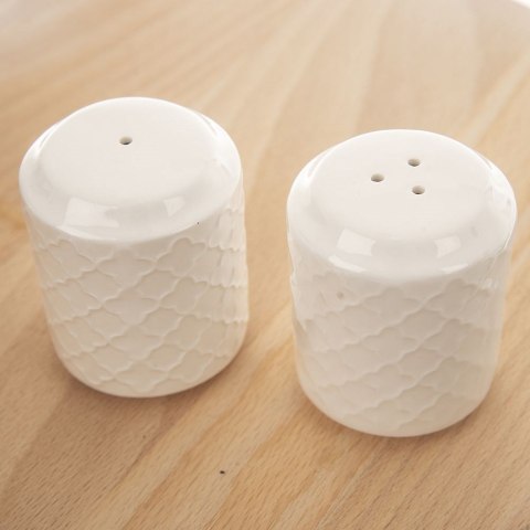 ZESTAW DO SOLI I PIEPRZU 3-ELE PRZYPRAWNIK SOLNICZKA + PIEPRZNICZKA SERWETNIK WHITELINE ORION 153692