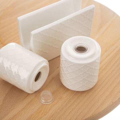 ZESTAW DO SOLI I PIEPRZU 3-ELE PRZYPRAWNIK SOLNICZKA + PIEPRZNICZKA SERWETNIK WHITELINE ORION 153692