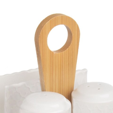 ZESTAW DO SOLI I PIEPRZU 3-ELE PRZYPRAWNIK SOLNICZKA + PIEPRZNICZKA SERWETNIK WHITELINE ORION 153692