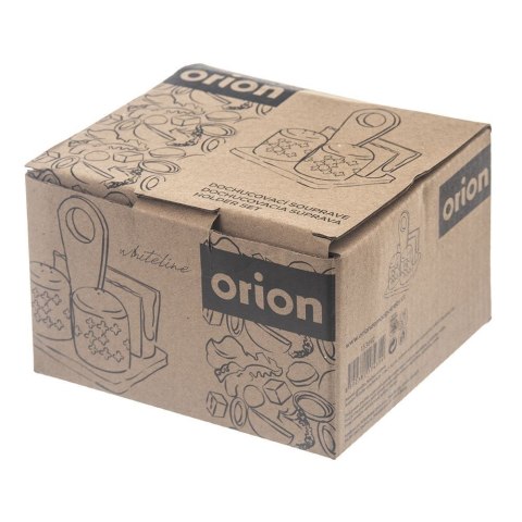 ZESTAW DO SOLI I PIEPRZU 3-ELE PRZYPRAWNIK SOLNICZKA + PIEPRZNICZKA SERWETNIK WHITELINE ORION 153692