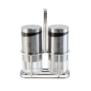 ZESTAW DO SOLI I PIEPRZU 3-ele PRZYPRAWNIK BERLINGER HAUS BLACK SILVER BH-1993