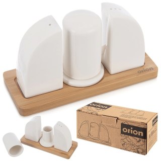 ZESTAW DO SOLI I PIEPRZU PORCELANOWY 4-ELE PRZYPRAWNIK SOLNICZKA + PIEPRZNICZKA WHITELINE ORION 152377