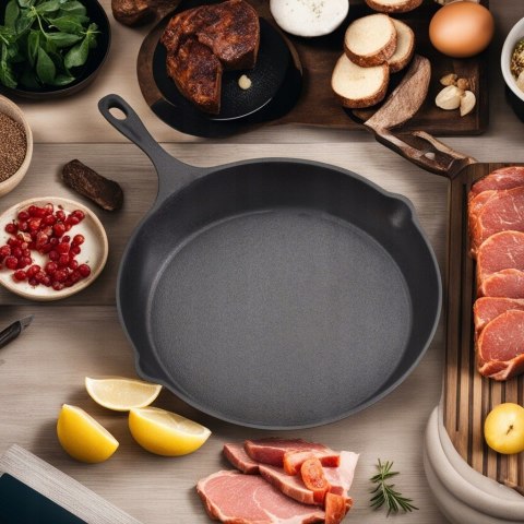 Zestaw 3 patelni żeliwnych 20 / 25 / 30cm indukcja ciężkie KRISBERG KS-2711