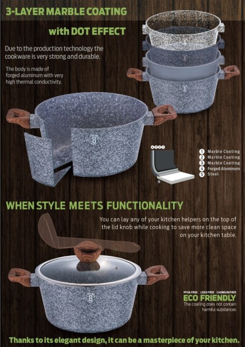 ZESTAW GARNKÓW GRANITOWYCH 13 ELE BERLINGER HAUS FOREST LINE BH-6197