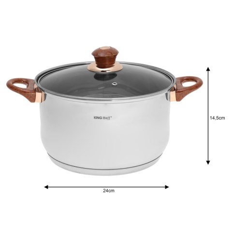 ZESTAW GARNKÓW STALOWYCH 12 EL. KINGHOFF KH-1768 ROSEGOLD