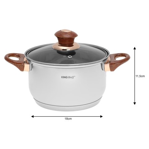 ZESTAW GARNKÓW STALOWYCH 12 EL. KINGHOFF KH-1768 ROSEGOLD