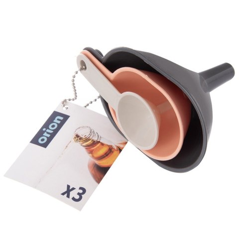 ZESTAW LEJKÓW KUCHENNYCH 3-ELE 8.5X4 / 10X5.5 / 11.5X7CM LEJEK DO BUTELEK SŁOIKÓW SOKÓW ORION 120458