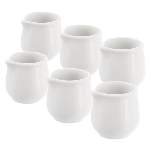 ZESTAW MLECZNIKÓW PORCELANOWYCH BIAŁY 6-ELE DZBANUSZEK NA MLEKO SOS MONA 20 ML ORION 155308