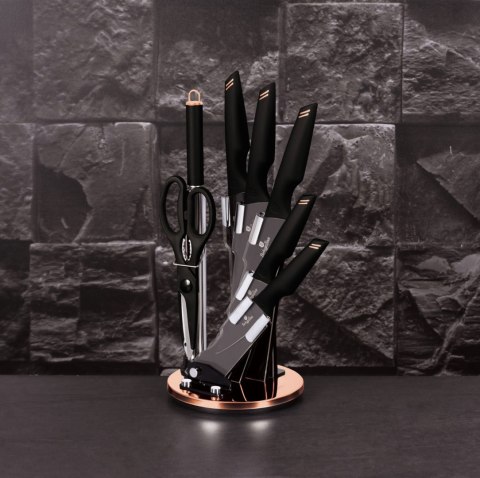 ZESTAW NOŻY 8 ELE. BERLINGER HAUS BLACK ROSE GOLD BH-2692