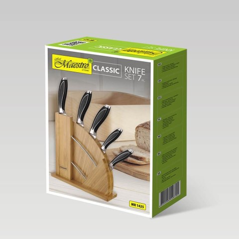 ZESTAW NOŻY KOMPLET 6 ELEMENTÓW W BLOKU ZE STOJAKIEM MAESTRO MR-1425